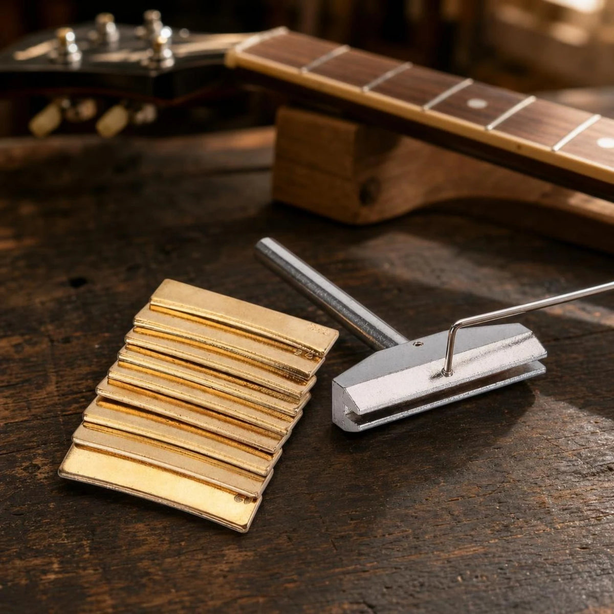 Manual Fret Press with 9 Radius Inserts | Luthier Tool Luthier Fret Press PLUSH