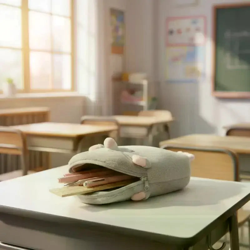 Large Capacity Cute Animal Plush Pencil Case – School & Gift Plush Pencil Case PLUSH