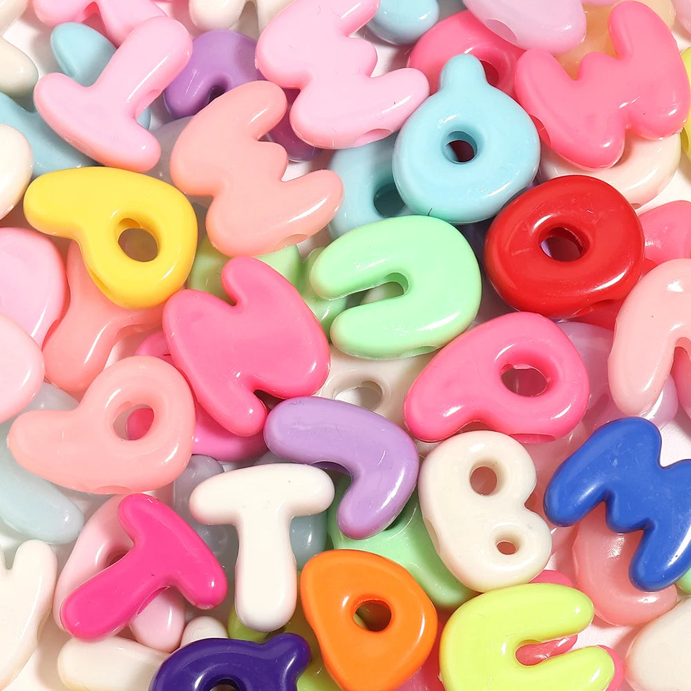 30pcs Acrylic Letter Beads Mixed Style Big Hole DIY Jewelry Acrylic Letter Beads PLUSH