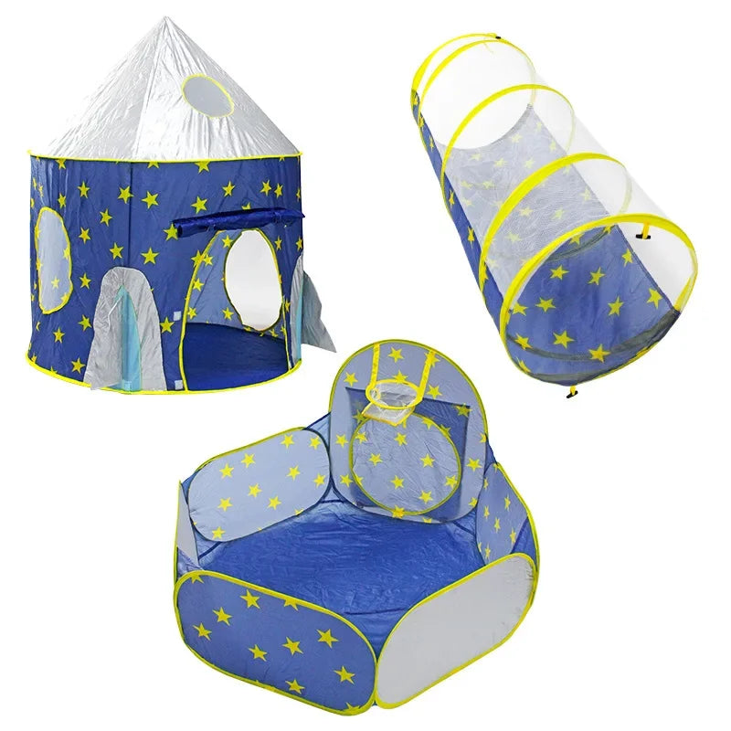 Kids 3-in-1 Play Tent, Tunnel & Ball Pit Playpen Set Kids Play Tent Set PLUSH