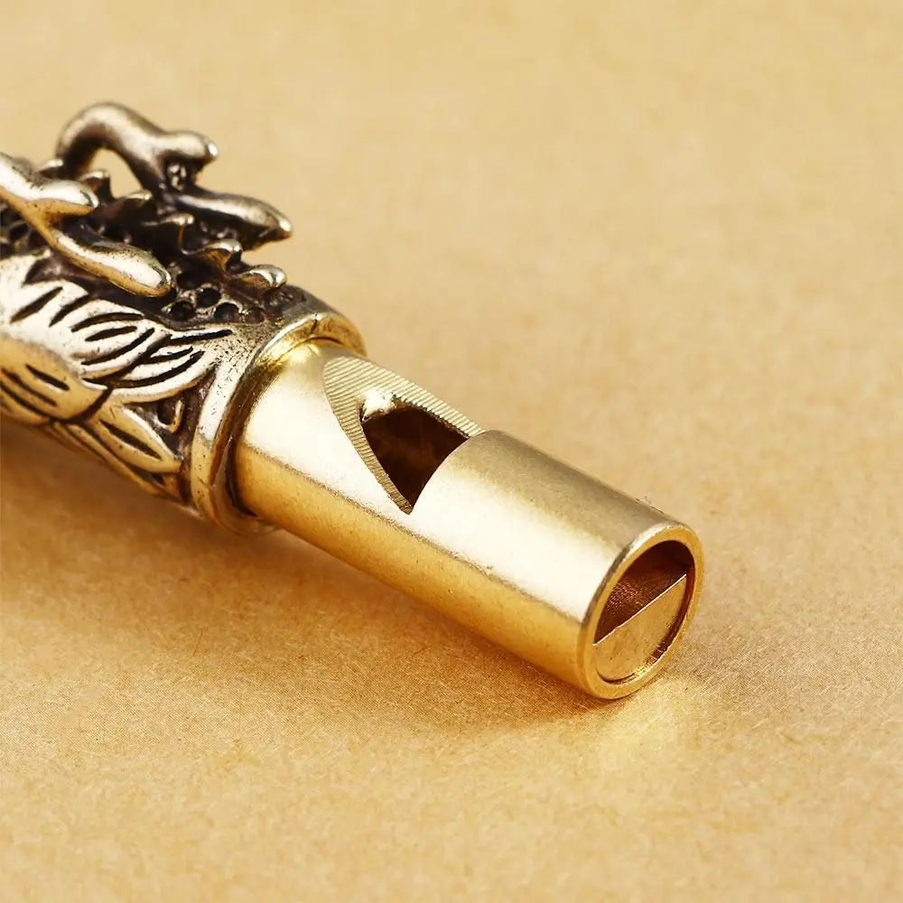 Brass Dragon Head Whistle Keychain | Outdoor Survival Tool Survival Whistle Keychain PLUSH