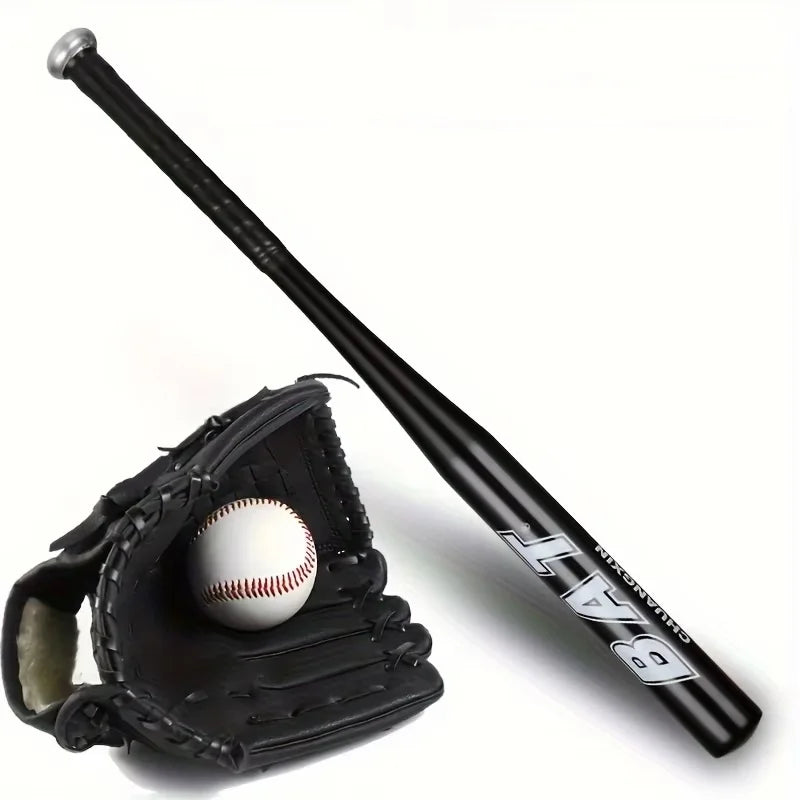 Teen Baseball Training Set – 62cm Aluminum Bat & Glove Kit Baseball Training Set PLUSH Black Set 62cm