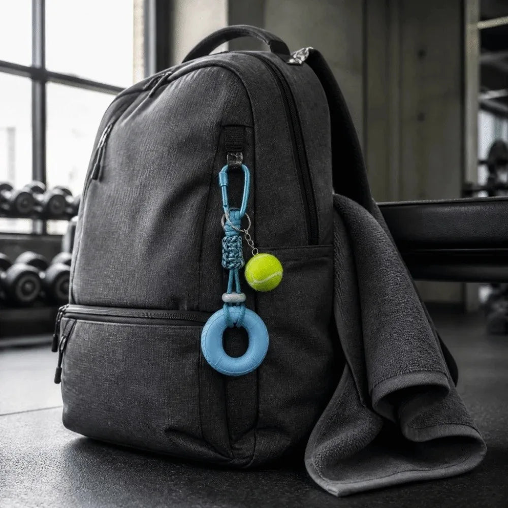 Tennis Fidget Keychain Grip Strength Trainer – Squeeze Ring Fidget Grip Keychain PLUSH