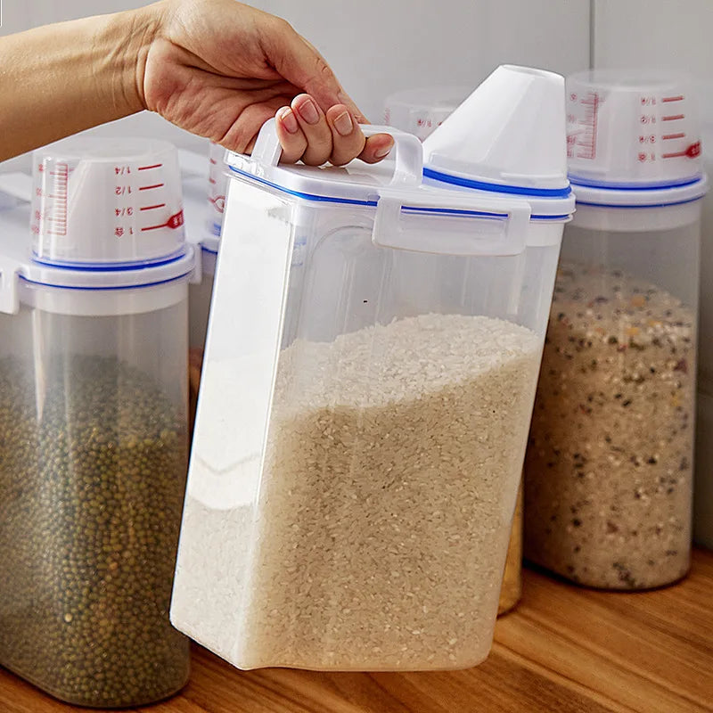 Moisture-Proof Sealed Rice & Grain Storage Jar | Pet Food Bucket Food Storage Container PLUSH