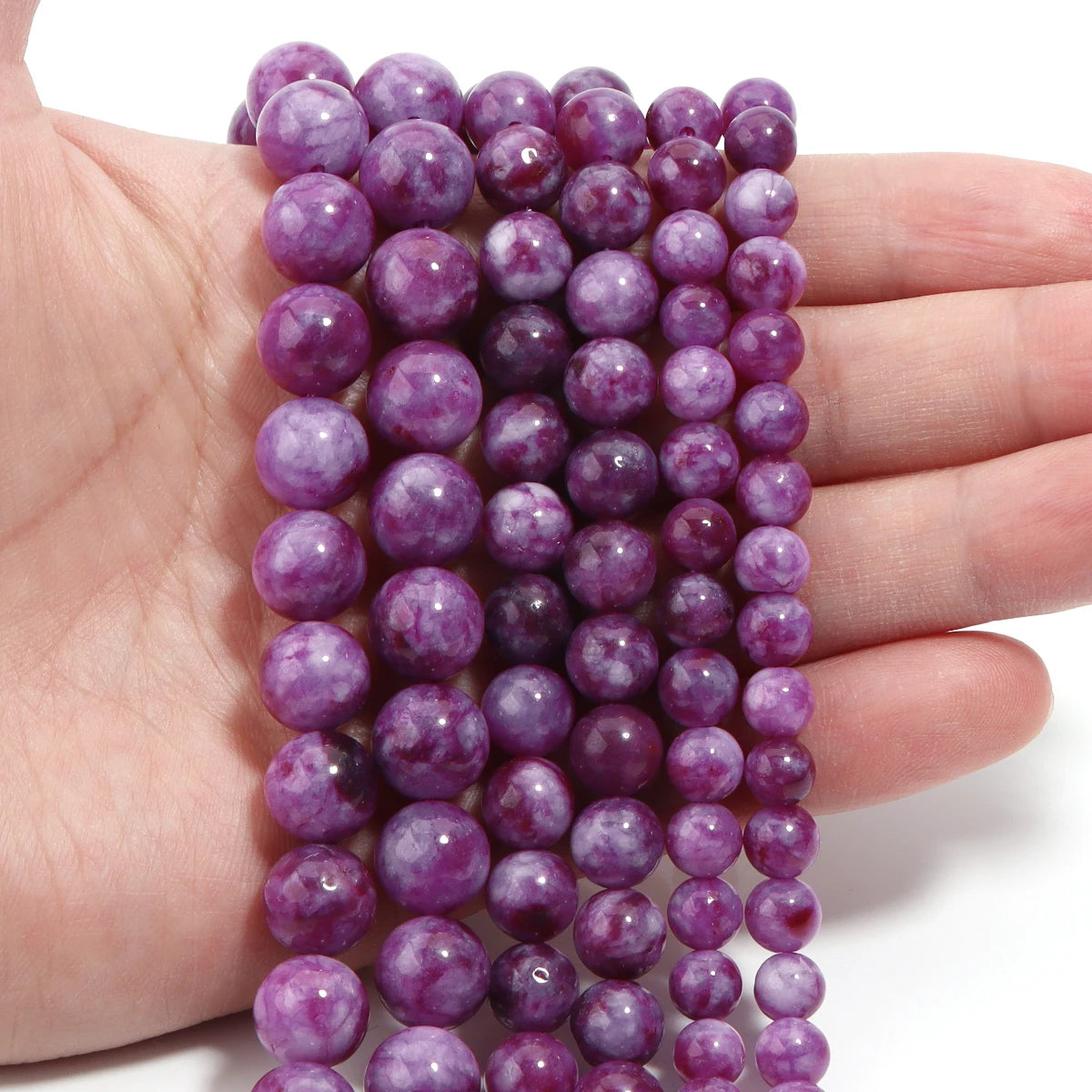 Natural Purple Lepidolite Stone Beads | DIY Jewelry Making Natural Stone Beads PLUSH