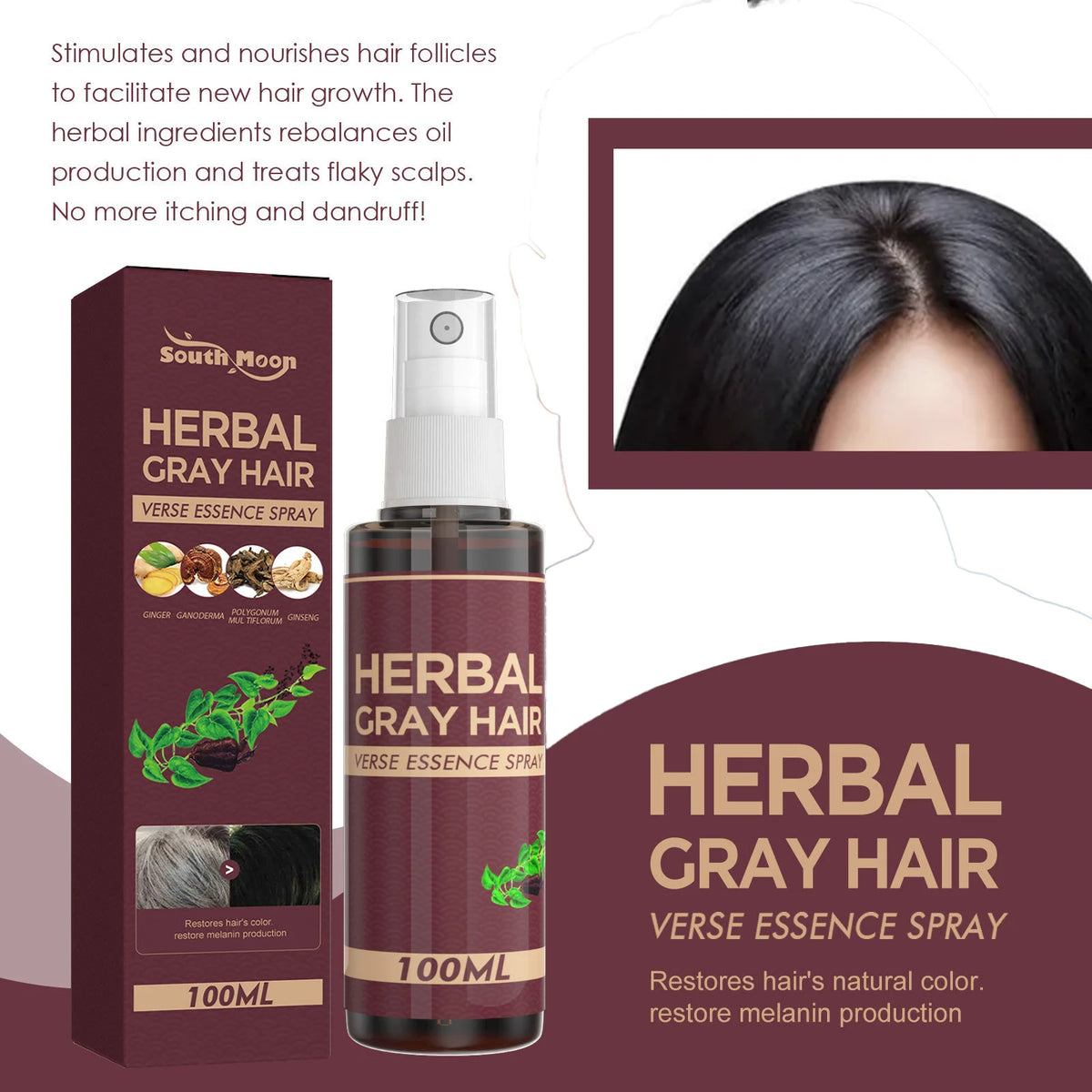 South Moon Herbal Hair Essence Spray – Scalp Nourishment 100ml Hair Essence Spray PLUSH