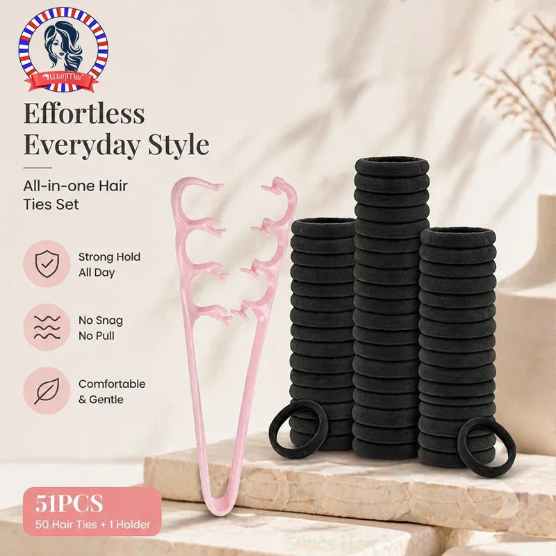 51pcs Hairdressing Comb Set with Hair Bands & Root Clips Hair Styling Set PLUSH