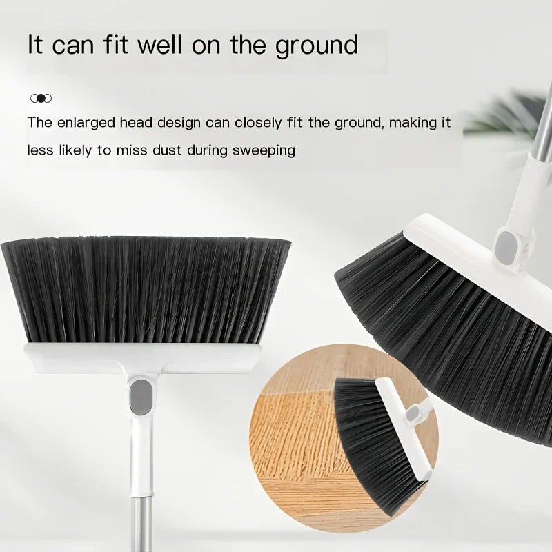3-in-1 Upright Broom & Dustpan Set with Garbage Bag Holder Broom & Dustpan Set PLUSH