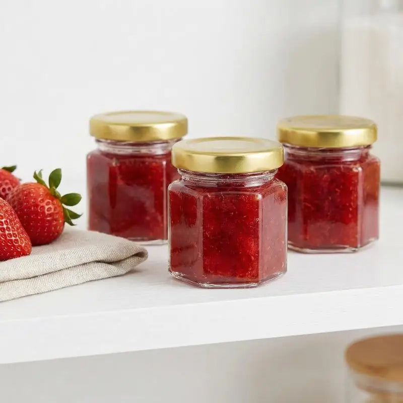 Mini Hexagonal Glass Jars with Lids – Party Favors 3/5pcs Glass Storage Jars PLUSH
