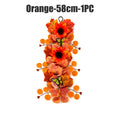 Autumn Sunflower & Maple Leaf Hanging Door Wall Decor Set Seasonal Wall Hanging PLUSH Orange-1PC