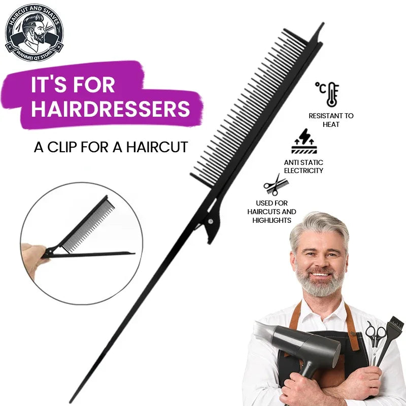 Professional Salon Highlight Clip Comb – Antistatic Styling Hair Styling Comb PLUSH