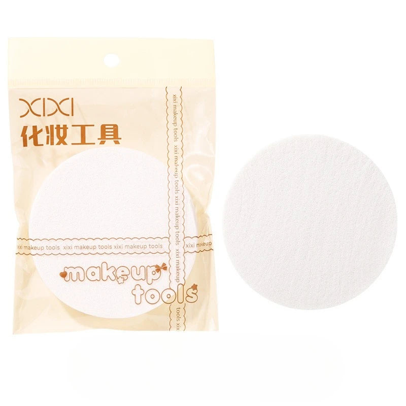 Round Soft Foundation Sponge Puff – Wet & Dry Makeup Tool Makeup Sponge Puff PLUSH White 1PC