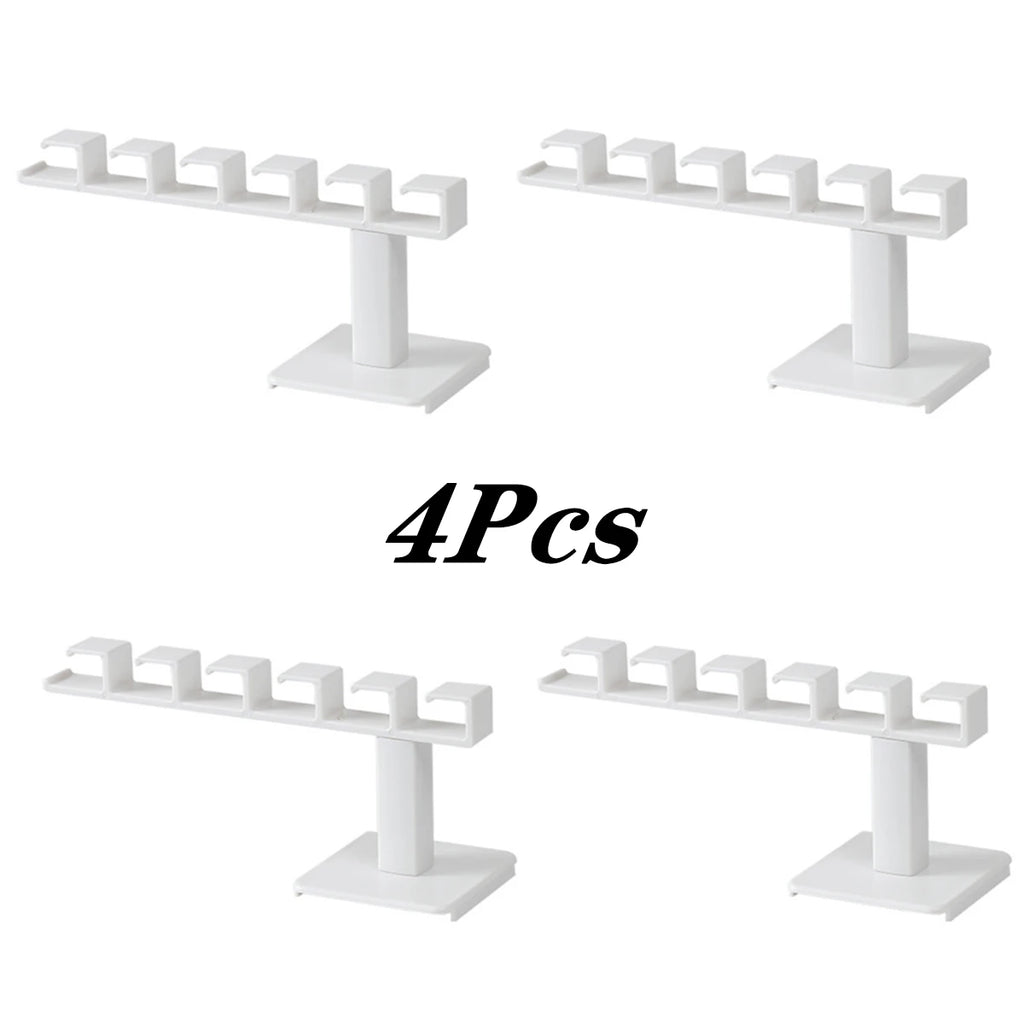 L-Shaped No-Drill Wall Hat Rack – 6 Hooks | 1, 2 & 4 Pack Wall Mount Hat Rack PLUSH White 4Pcs