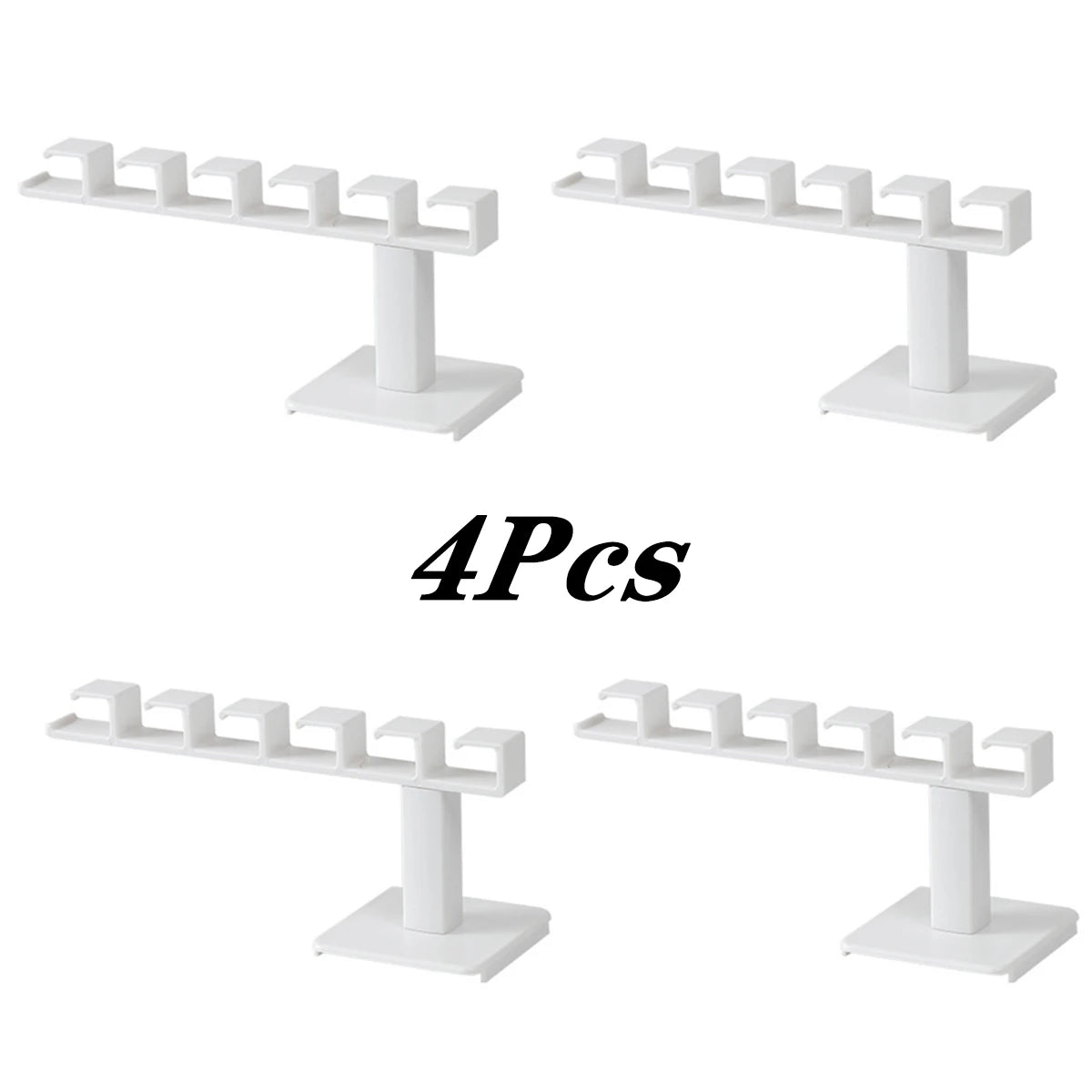 L-Shaped No-Drill Wall Hat Rack – 6 Hooks | 1, 2 & 4 Pack Wall Mount Hat Rack PLUSH White 4Pcs