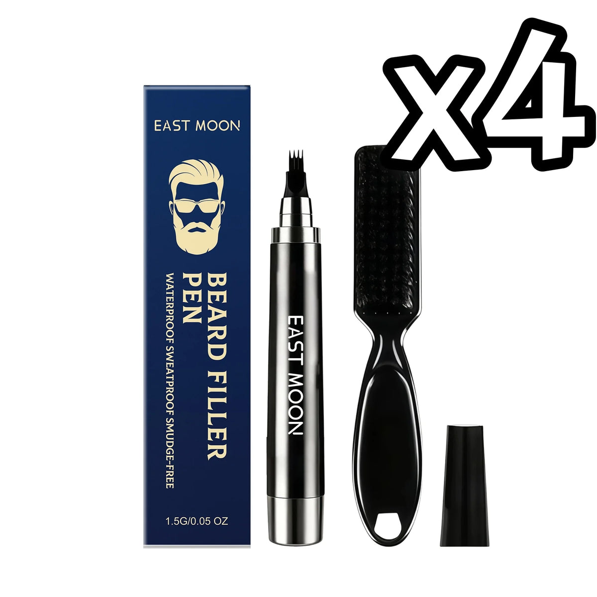 Waterproof Beard Filler Pencil Kit with Brush | Shape & Fill Beard Filler Pencil PLUSH 4 SET