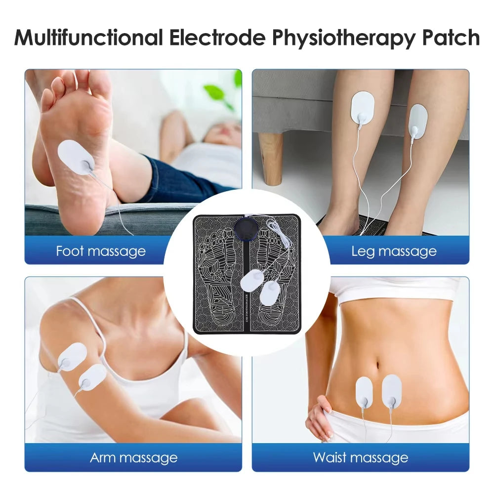 CAMMUO EMS Foot Massage Pad – 8 Modes, Portable & Foldable EMS Foot Massager PLUSH