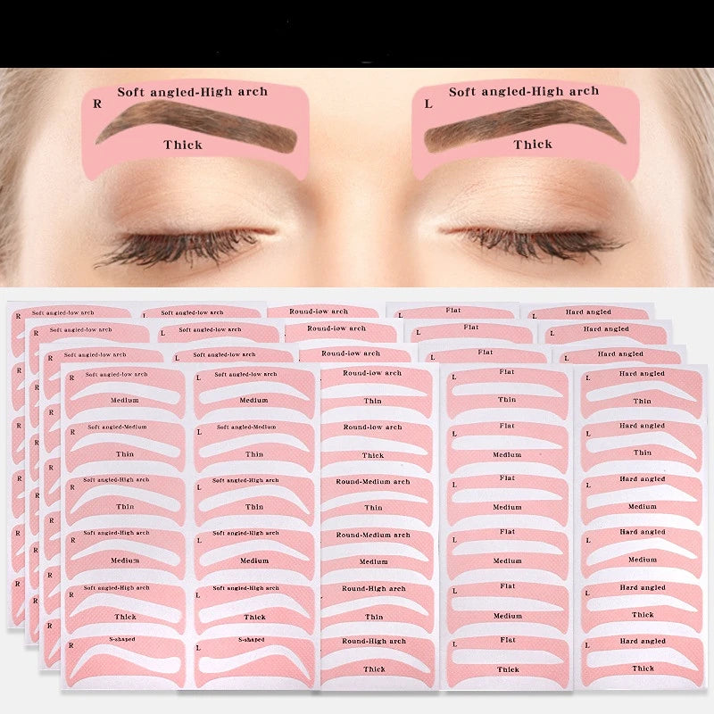 4-Sheet Reusable Eyebrow Stencils – DIY Brow Shaping Kit Eyebrow Stencil Kit PLUSH