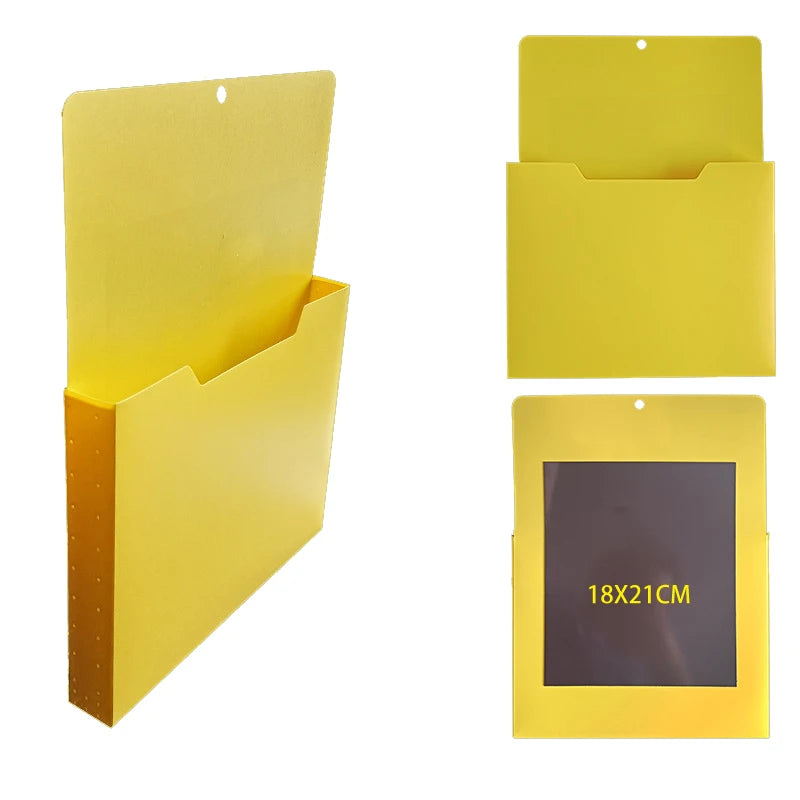 Magnetic Wall Mounted File Box & Document Organizer Rack Wall File Organizer PLUSH Yellow