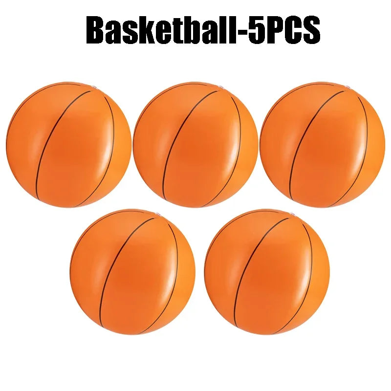 Inflatable Sports Beach Balls 24-Pack – Kids Pool & Beach Toy Inflatable Beach Toy PLUSH Basketball-5PCS