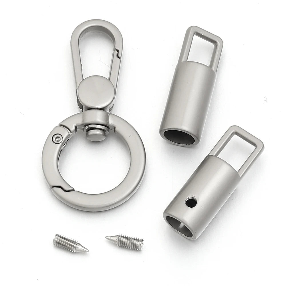 Zinc Alloy Spring Ring Snap Hook – DIY Lanyard Keychain Connector Jewelry Finding PLUSH silver