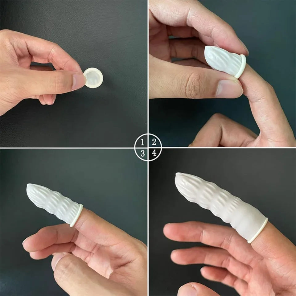 Disposable Latex Finger Cots 100/200pcs – Anti-Slip Finger Covers Disposable Finger Cots PLUSH