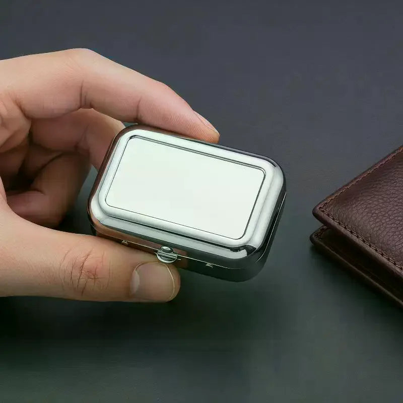 Stainless Steel Pocket Ashtray | Sealed Lid Windproof Travel Portable Pocket Ashtray PLUSH