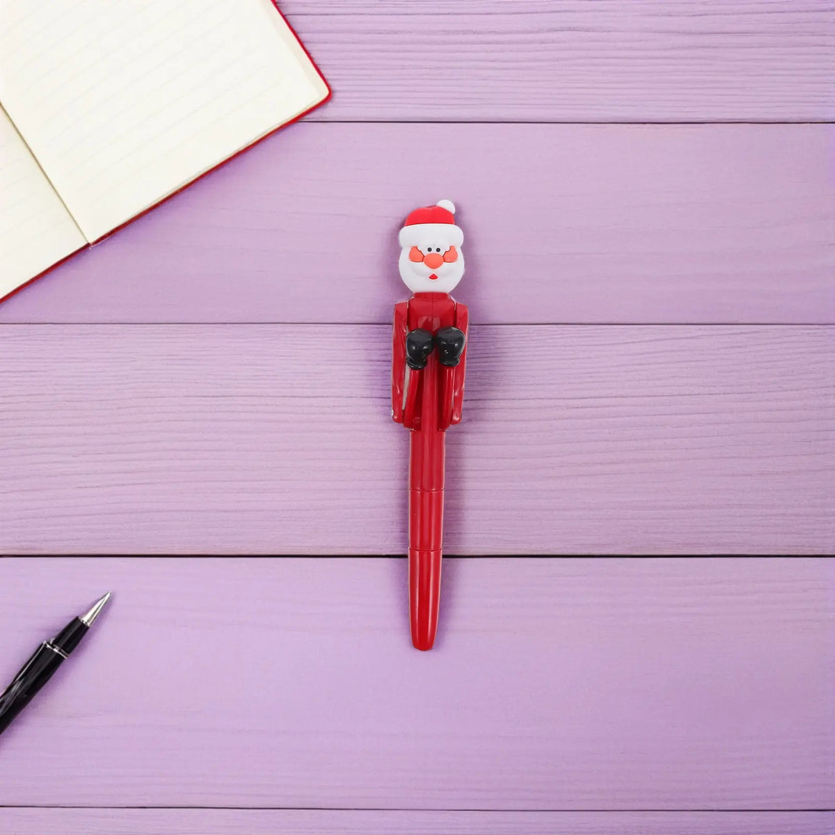 4pcs Santa Claus Boxing Ballpoint Pens | Novelty Xmas Favors Novelty Ballpoint Pens PLUSH