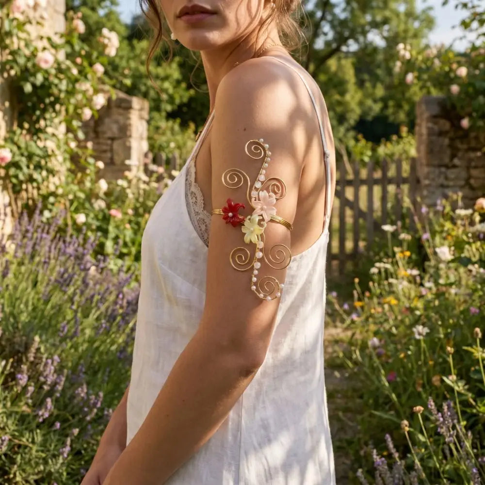 Iris Flower Hollow Cuff Bracelet – Adjustable Floral Bangle Floral Cuff Bracelet PLUSH