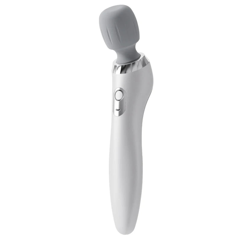 USB Rechargeable Vibration Massage Stick – Neck Back & Legs Vibration Massage Wand PLUSH WHITE