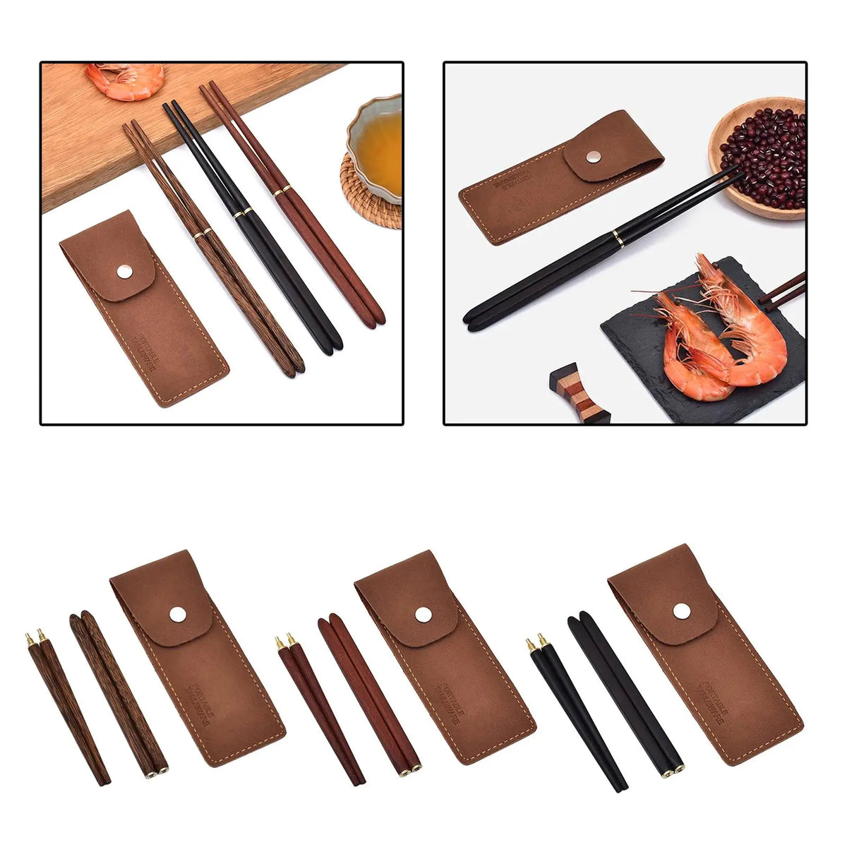 Wooden Travel Chopsticks Detachable Reusable with Pouch Travel Chopsticks PLUSH
