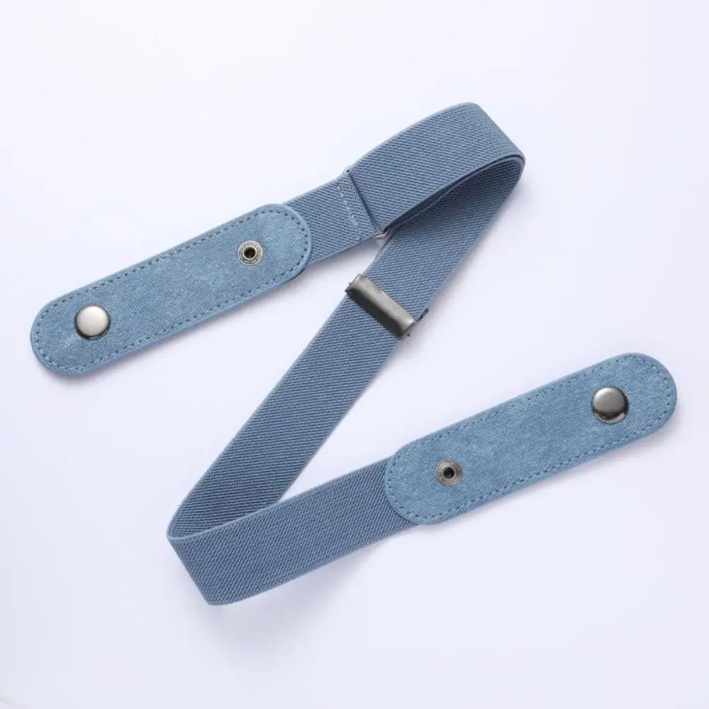 Women's Buckle-Free Elastic Invisible Belt – No-Hole Design Elastic Fashion Belt PLUSH light blue