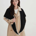 Women's Triangle Shawl Scarf – Soft Knit Wool Blend Cape Triangle Shawl Scarf PLUSH Black