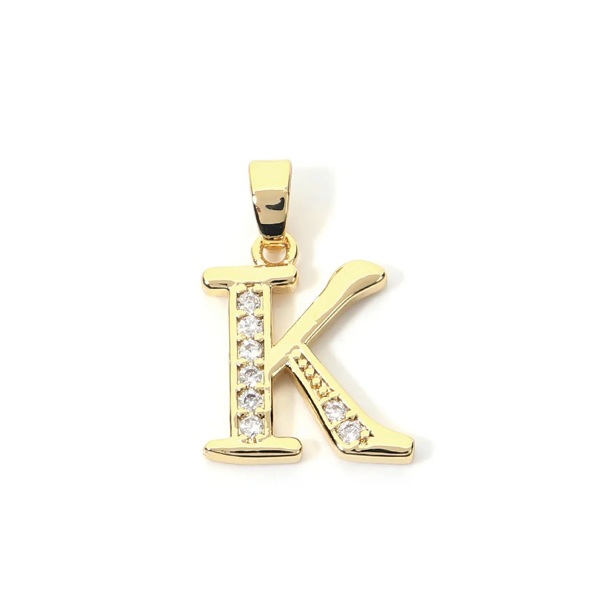 Metal A-Z Zircon Initial Letter Charm Pendant – DIY Jewelry Initial Letter Charm PLUSH K 13X15.5mm