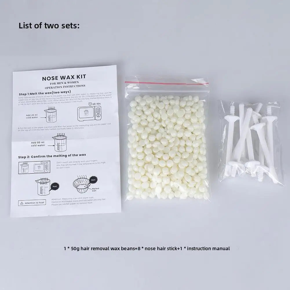 Portable Nose Wax Hair Removal Kit – 25g/50g Natural Wax Nose Hair Wax Kit PLUSH