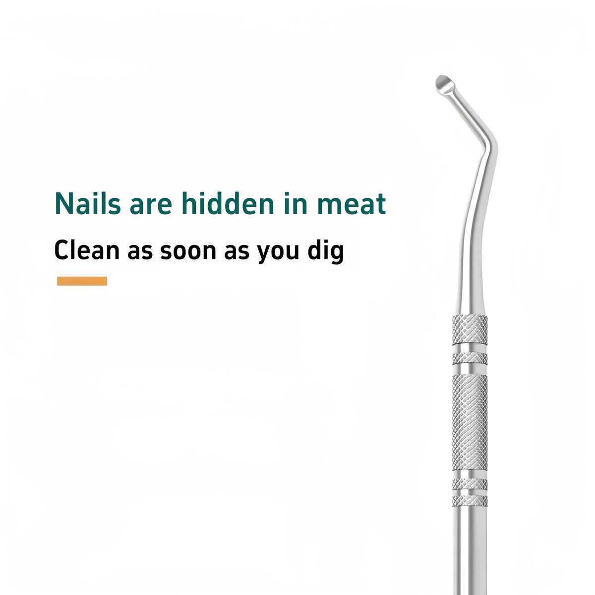 3pcs Stainless Steel Toenail Care Hook Lifter & File Set Nail Care Tool Set PLUSH