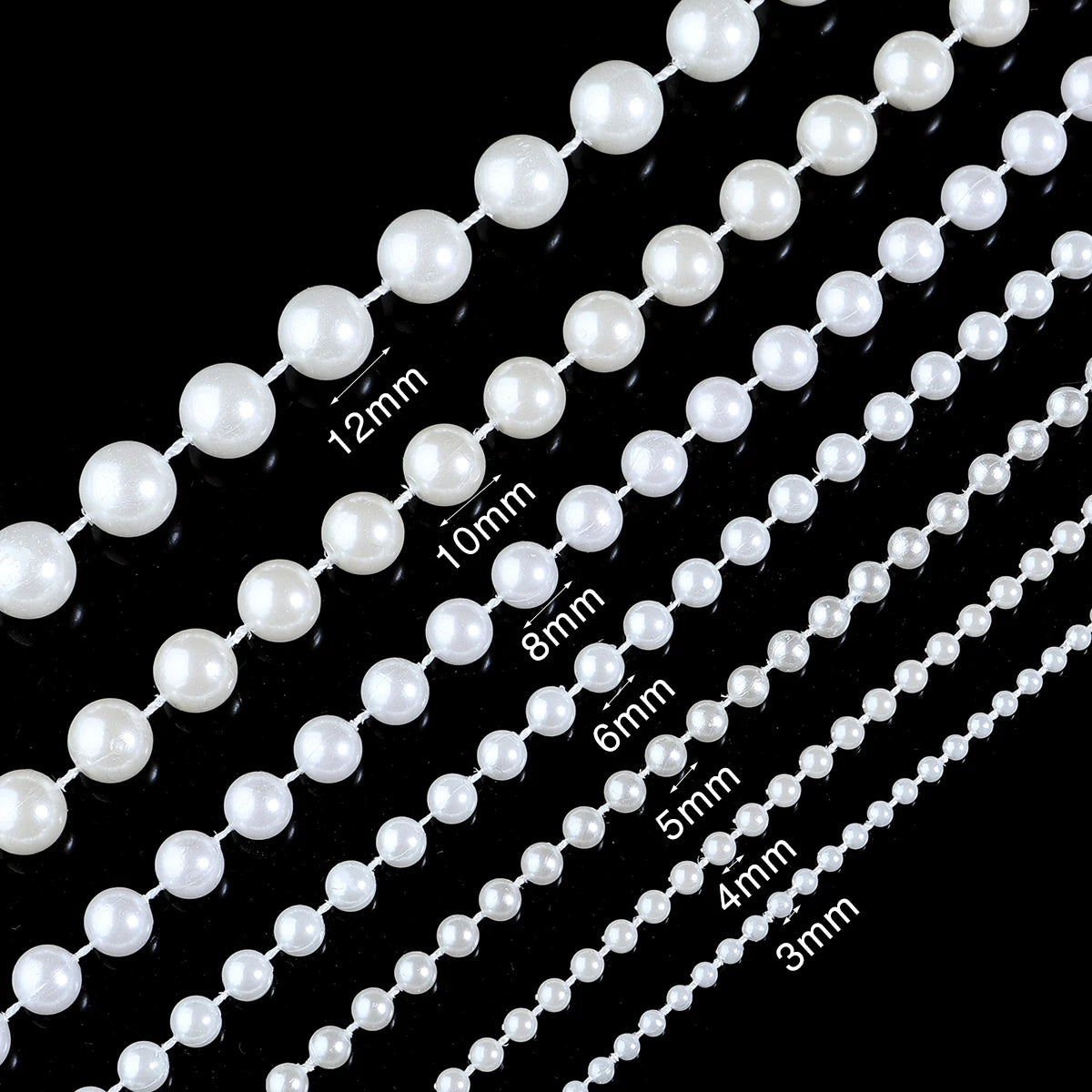 5 Yards Imitation Pearl Bead Chain – DIY Jewelry & Wedding Decor Pearl Bead Chain PLUSH