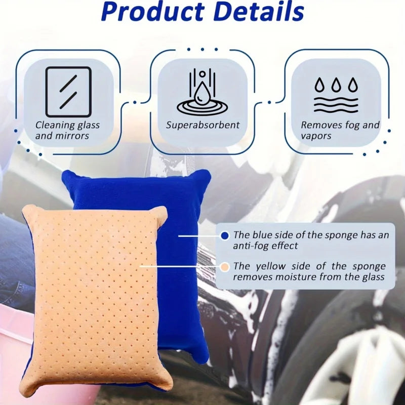 Anti-Fog Super Absorbent Sponge – Cars, Mirrors & Glass Cleaning Sponge PLUSH