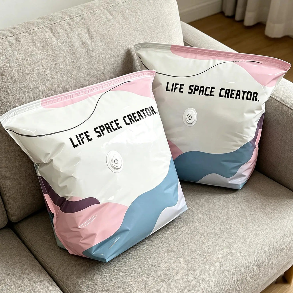 2-Pack No-Pump Vacuum Compression Storage Bags – Space Saver Vacuum Storage Bags PLUSH