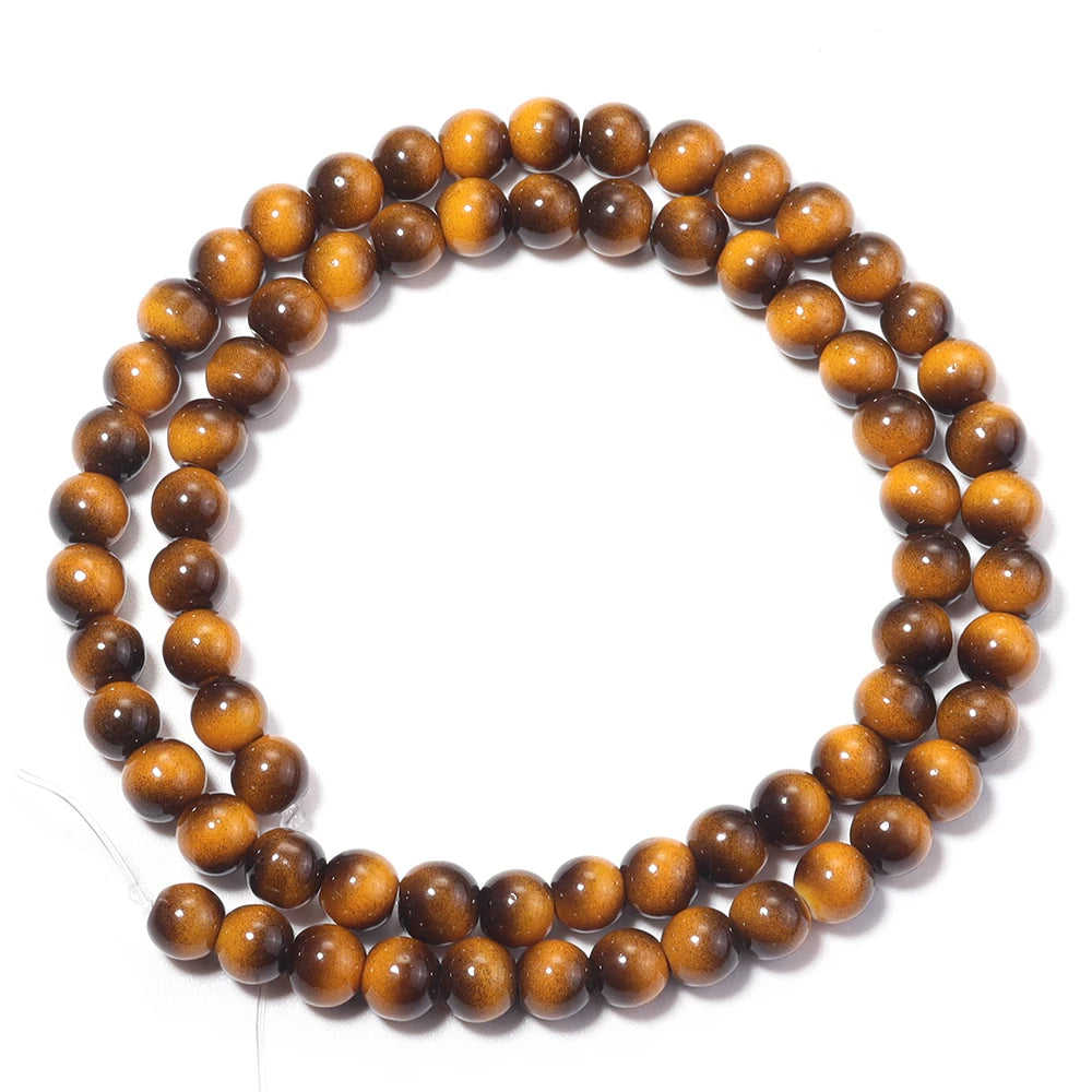 Tiger Eye Glass Spacer Beads 6/8/10mm – DIY Jewelry Making Glass Spacer Beads PLUSH 6mm
