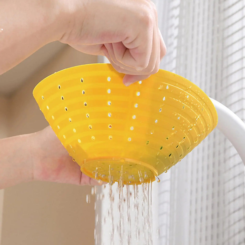Foldable Silicone Strainer Bowl – Fruit & Veggie Colander Silicone Colander PLUSH