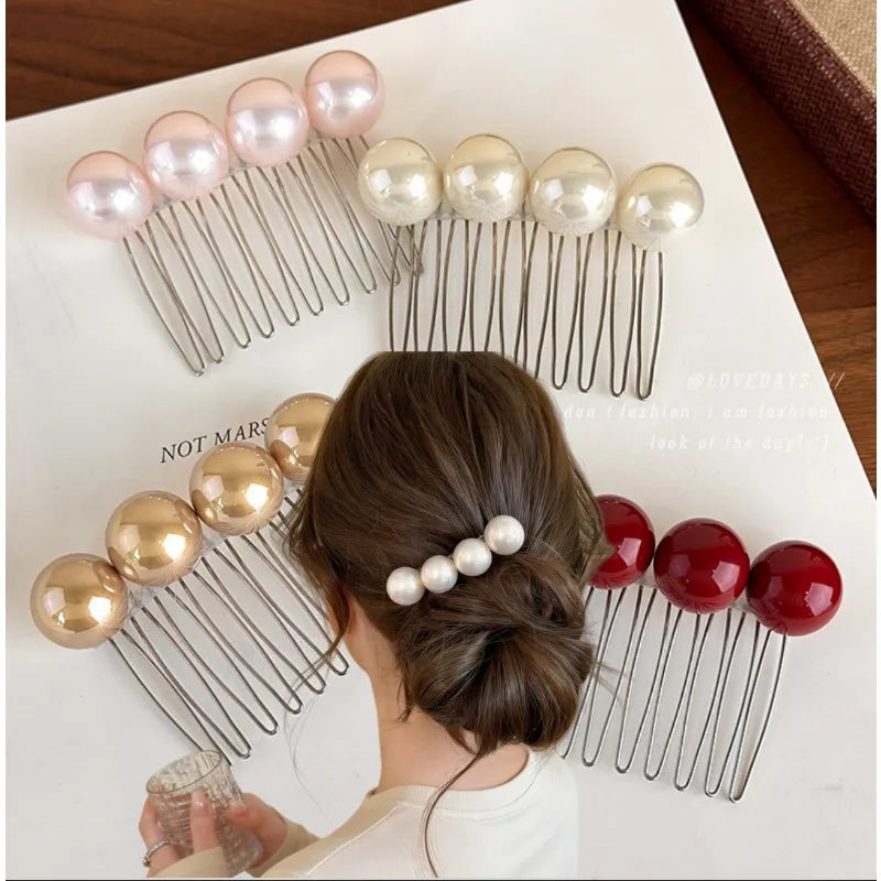 Vintage Pearl Hair Comb Updo Clip – French Style for Women Pearl Hair Comb Clip PLUSH