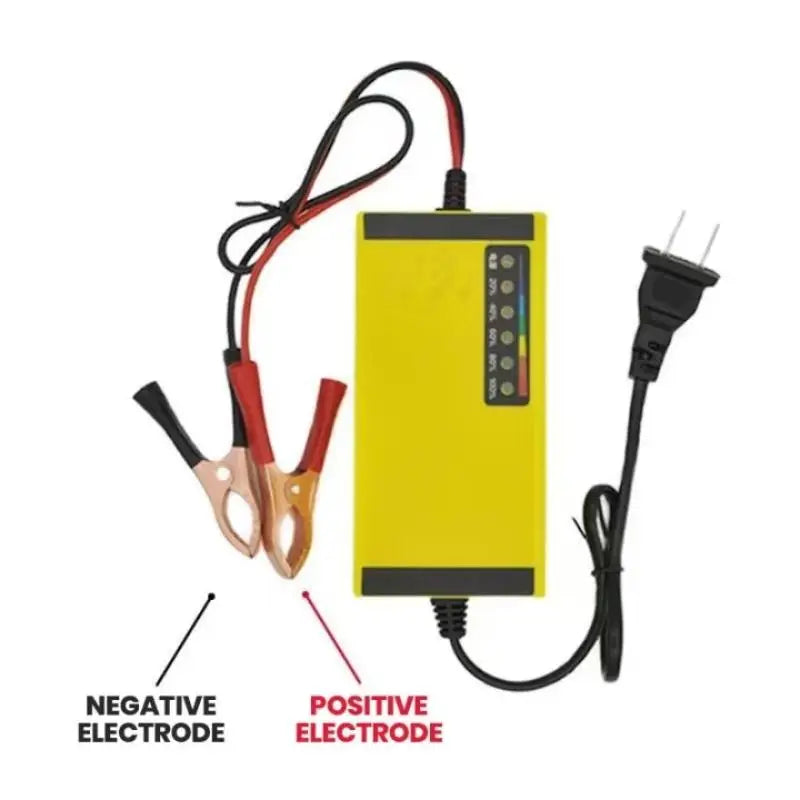 Universal 12V Smart Battery Charger – Motorcycle, Truck & RV Car Battery Charger PLUSH Yellow