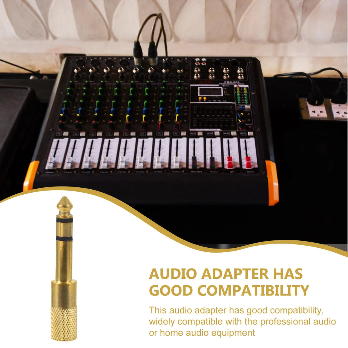 Gold Male to Female Audio Adapter for Guitar, Mic & Headphones Audio Adapter PLUSH