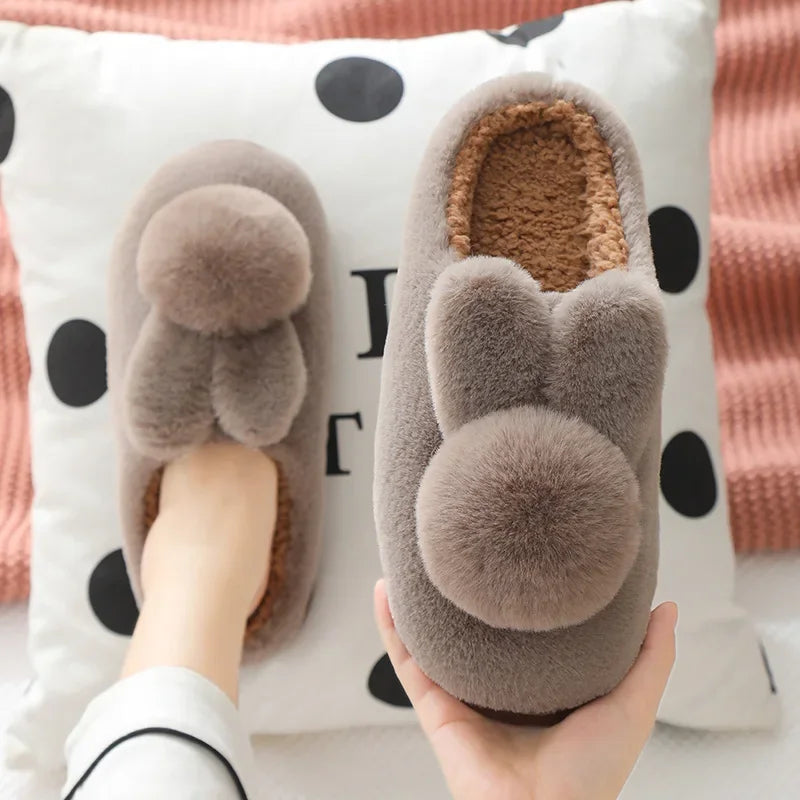 Cozy Bunny Plush House Slippers – Faux Fur Women's Indoor Shoes Plush House Slippers PLUSH 36-37 Coffee