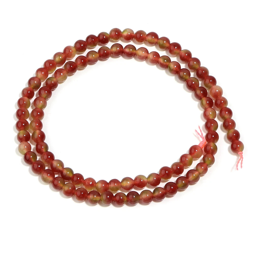 Watermelon Quartz Chalcedony Red Stone Beads – DIY Jewelry Natural Stone Beads PLUSH 4mm