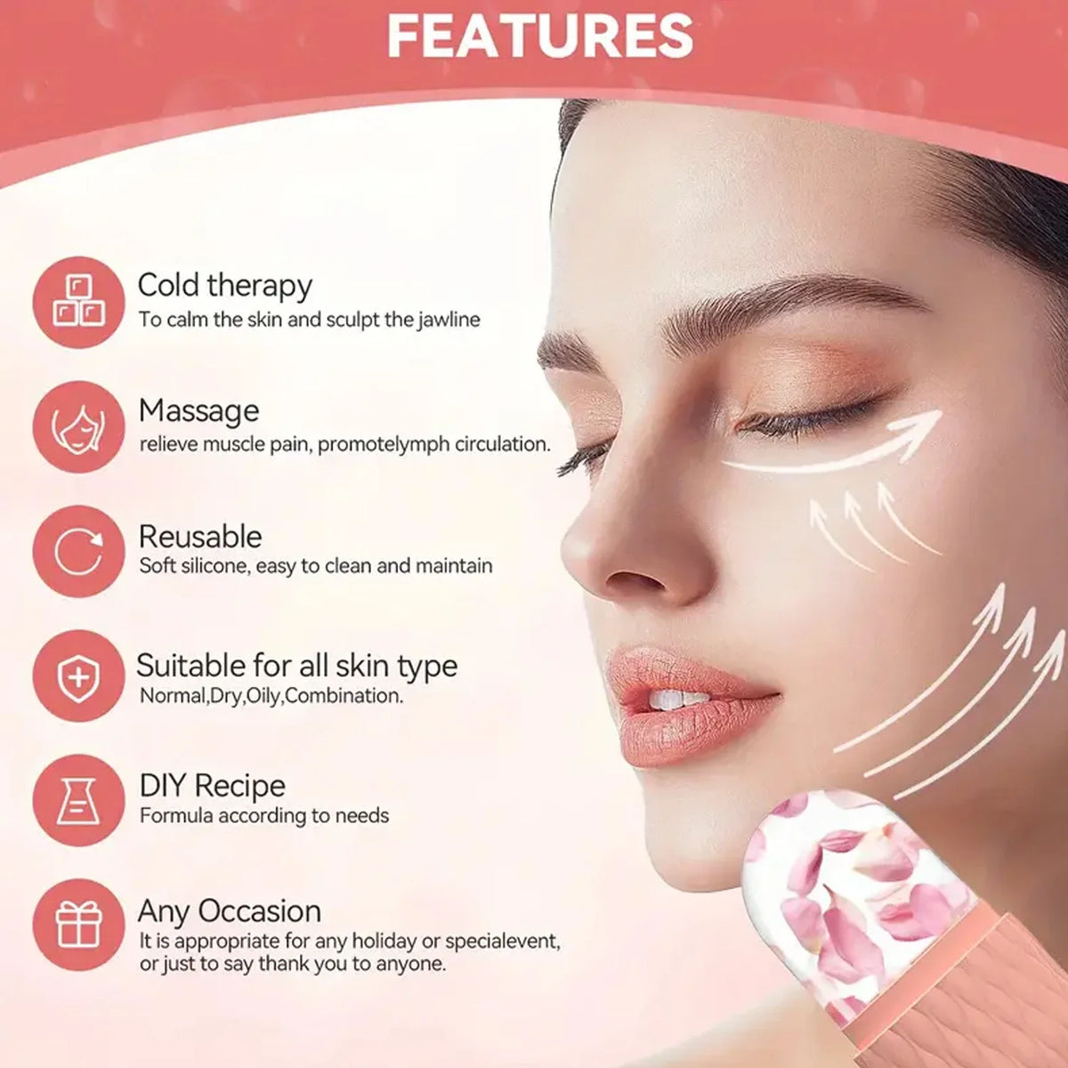 Silicone Face Ice Roller Mold – Skin Tightening Beauty Tool Facial Ice Roller PLUSH