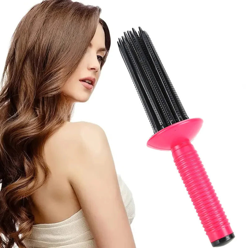 Professional Round Hair Brush – Curling & Volumizing Tool Round Hair Brush PLUSH Red