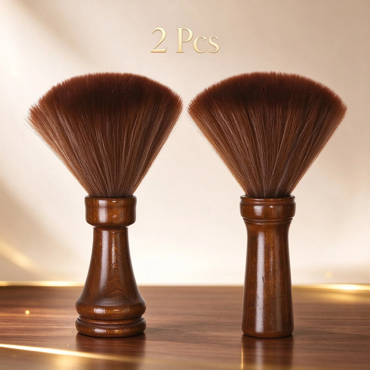 2Pcs Salon Neck Duster Brush – Soft Bristle Wood Handle Salon Neck Duster Brush PLUSH