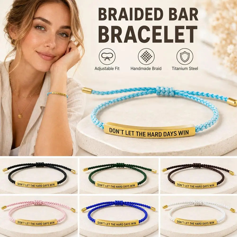 Engraved Titanium Steel Adjustable Hand-Woven Bracelet Woven Engraved Bracelet PLUSH
