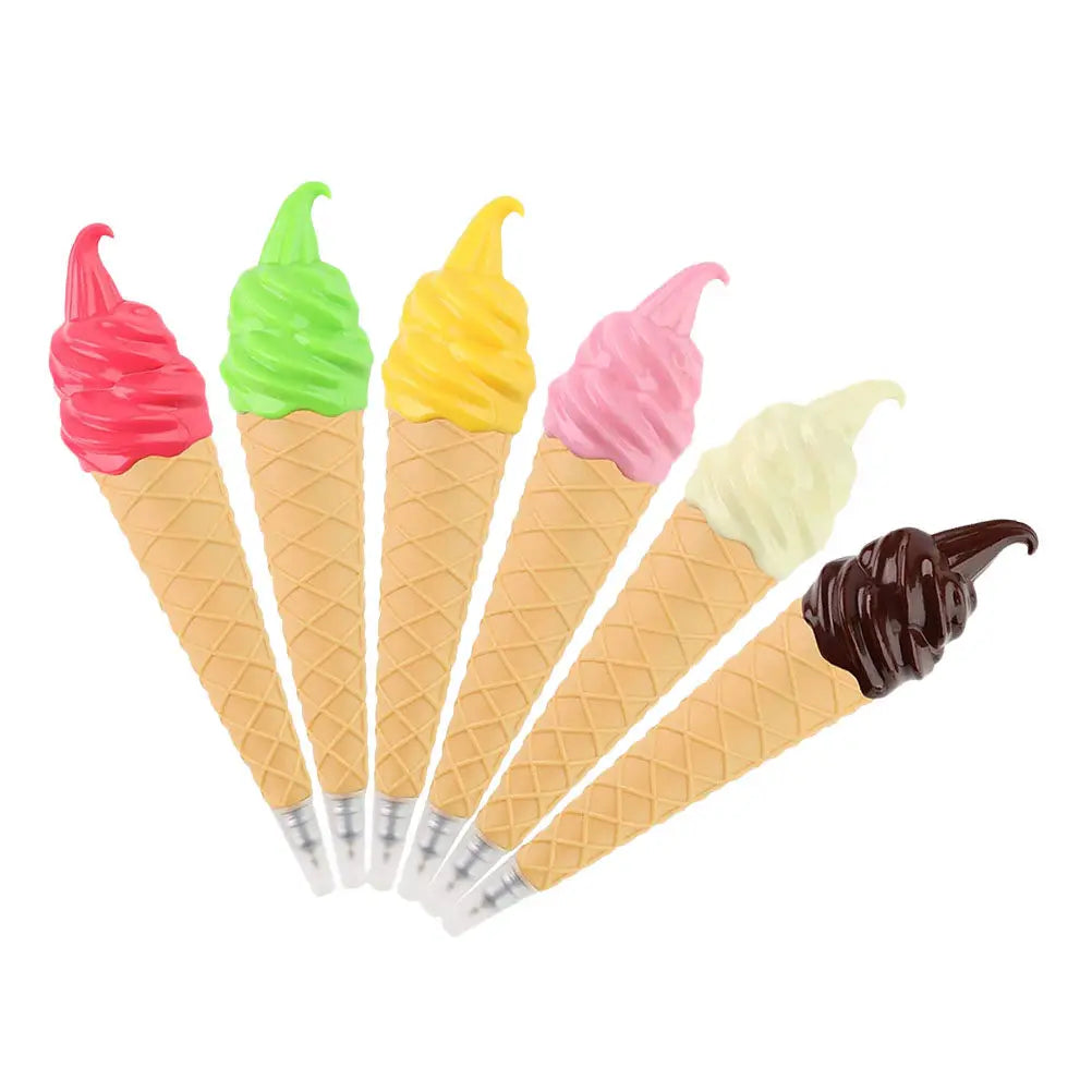 6pcs Ice Cream Shaped Ballpoint Pens | Novelty Stationery Set Novelty Ballpoint Pens PLUSH